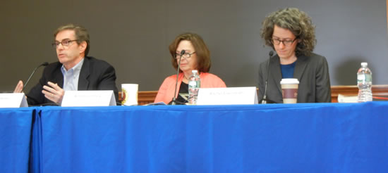 Barnard Panel at Parent Weekend (L-R) James Basker, Achsah Guibbory, & Rachel Eisenrath