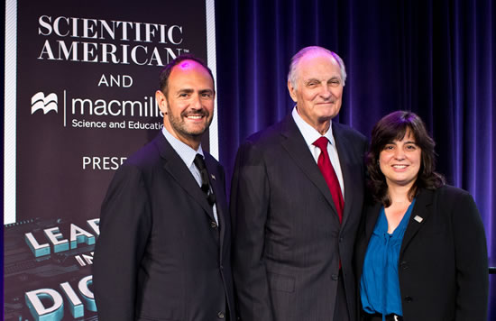 (L-R) Michael Voss, Alan Alda and Mariette DiChristina