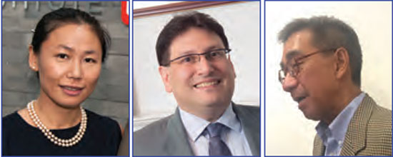 (L-R) Shenzhan Liao, China Institute; President James Heimowitz; Chien Chung Pei, Architect