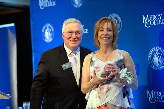 Mercy College President Tim Hall with YMCA of Central and Northern Westchester President & CEO Cynthia Rubino