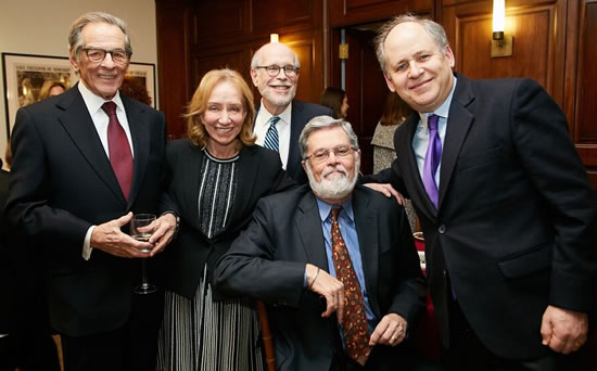 (L-R) Robert Caro, Doris Kearns Goodwin, Harold Holzer, Geoffrey Ward, Jonathan Alter